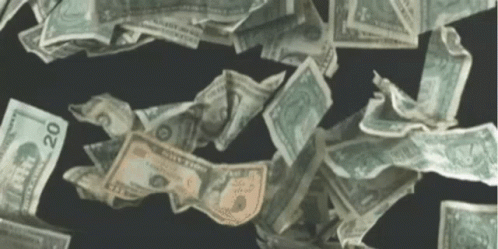 A Bunch Of Money Is Falling From The Sky GIF