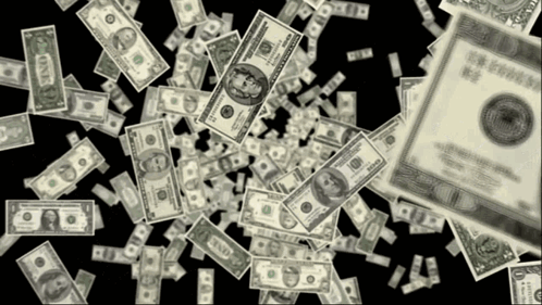A Bunch Of Money Is Falling From The Sky GIF