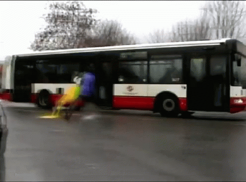 A Bus With The Number 3077 On It GIF