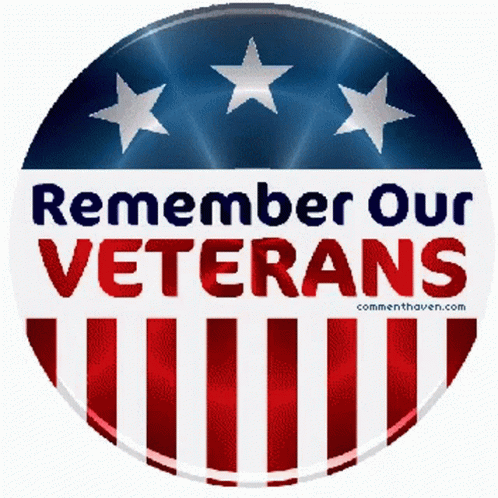 A Button That Says Remember Our Veterans GIF