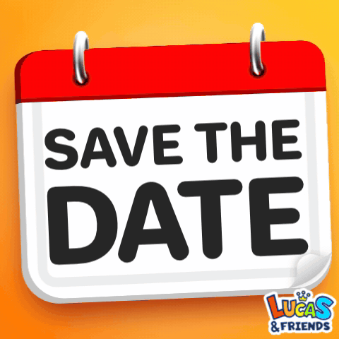 A Calendar That Says Save The Date Is On A Yellow Background GIF