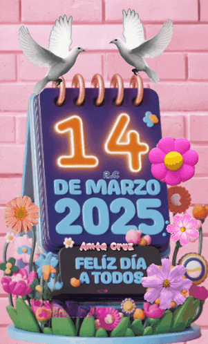 A Calendar With The Date Of 14 De Marzo 2025 On It GIF