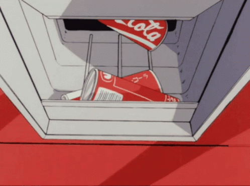 a can of coca cola is sitting in a cooler