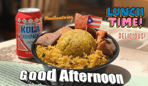 A Can Of Kola Champagne Sits Next To A Bowl Of Rice GIF