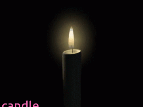A Candle With A Purple Candle On It And The Word Candle Below It GIF