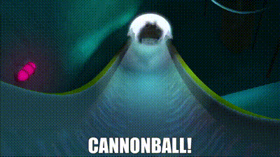 A Cannonball Is Being Thrown Down A Hill In A Video Game GIF