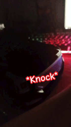 A Car Headlight With The Word Knock On It GIF