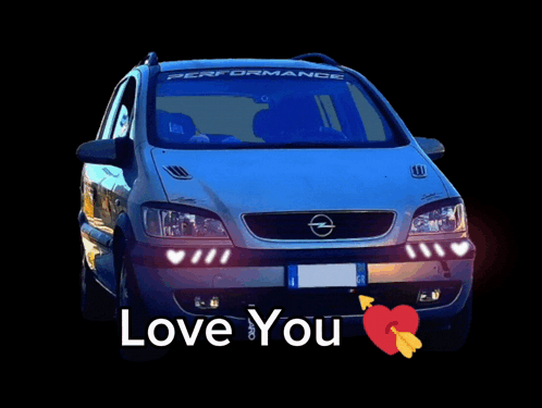 A Car With The Words Love You On It GIF