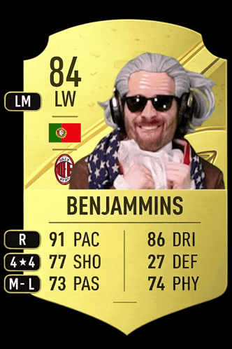 A Card For Benjamins Has A Picture Of A Man Wearing Sunglasses And Headphones On It GIF