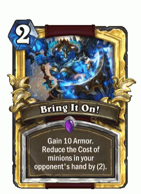 A Card That Says ' Bring It On ' At The Top Of It GIF