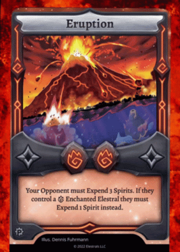 A Card That Says " Eruption " On It GIF