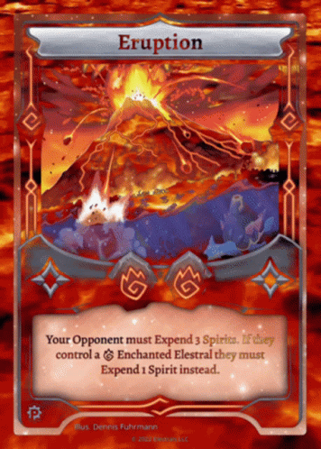 A Card That Says " Eruption " On It GIF