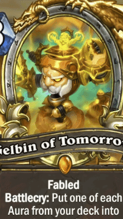 A Card That Says Fabled Battlecry Put One Of Each Aura From Your Deck Into It GIF