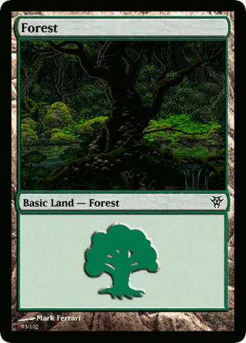 A Card That Says Forest On It With A Tree On It GIF