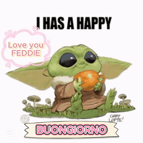 A Card That Says I Has A Happy Love You Feddie Buongiorno On It GIF