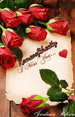 A Card That Says Romeofthecity I Miss You On It GIF