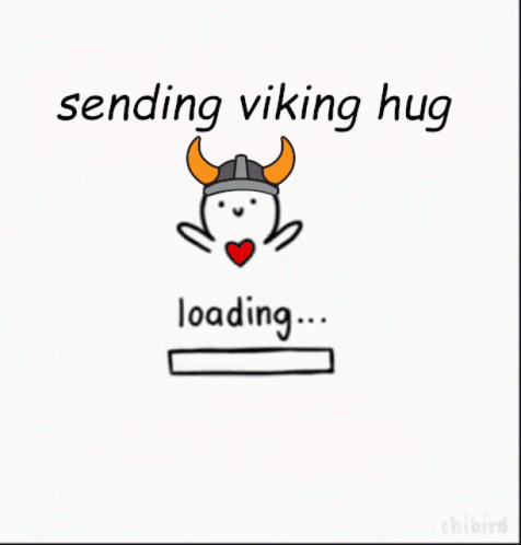 A Card That Says Sending Viking Hug Loading ... Hug Sent ! GIF