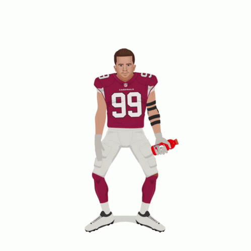 A Cardinals Football Player Holding A Red Gatorade Bottle GIF