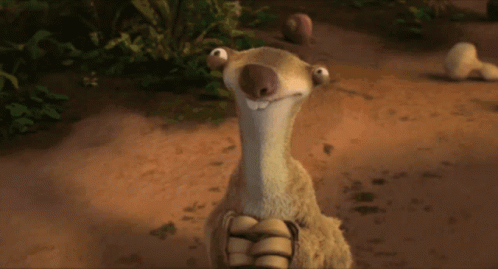 A Cartoon Aardvark Is Holding Something In Its Hand GIF