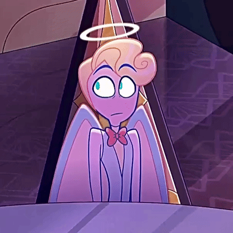 A Cartoon Angel With A Halo On His Head And A Bow Tie GIF