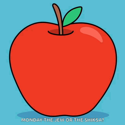 A Cartoon Apple With The Words Shana Tova On It GIF