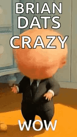 A Cartoon Baby In A Suit And Tie Is Dancing In A Room . GIF