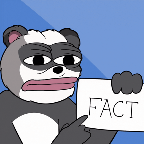 Cartoon Bear Holding Fact Sign GIF