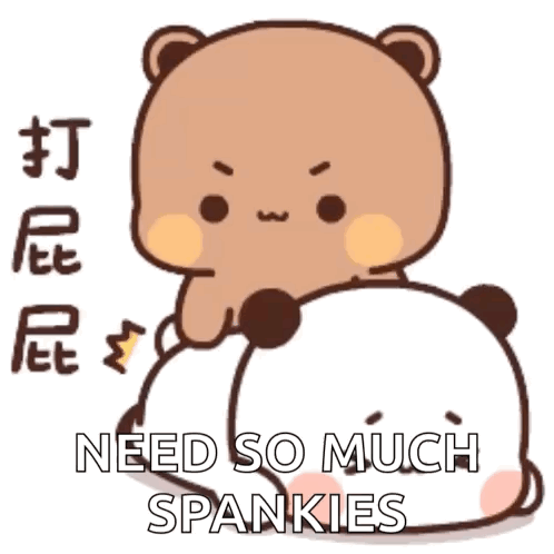 A Cartoon Bear Is Laying On Top Of A Panda Bear . GIF