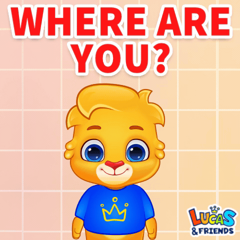 A Cartoon Bear Is Scratching His Head With The Words " Where Are You " Behind Him GIF