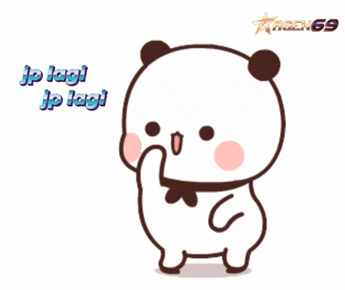 A Cartoon Bear With The Words " Jp Lagi Jp Lagi " On The Bottom GIF