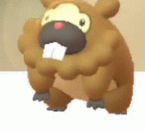 A Cartoon Beaver With Big Teeth Is Sitting On A Table . GIF