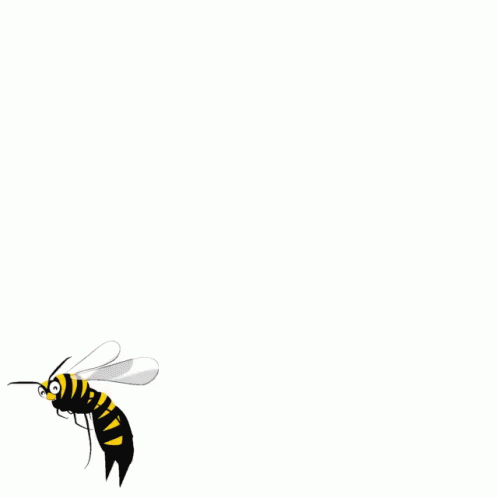 A Cartoon Bee Is Flying On A White Background GIF