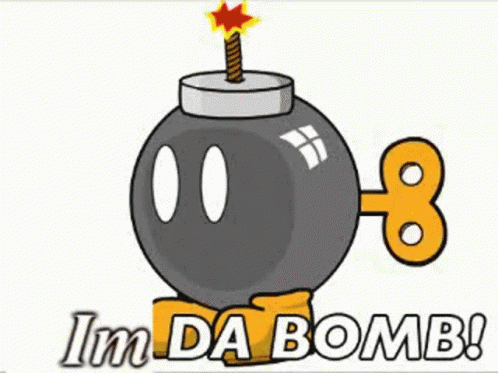 Cartoon Bomb With Key And I M Da Bomb Text GIF