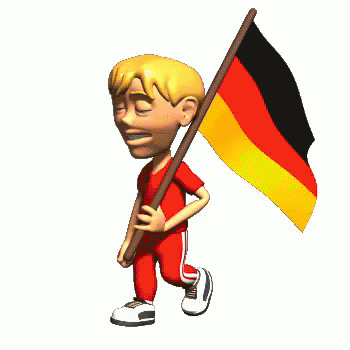 A Cartoon Boy Is Holding A German Flag In His Hand GIF
