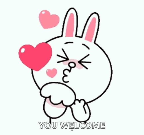 Cartoon Bunny Blowing Kiss With Heart GIF