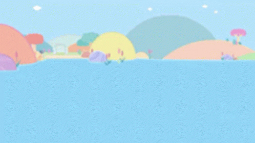 A Cartoon Bunny Is Floating In A Pink Float GIF