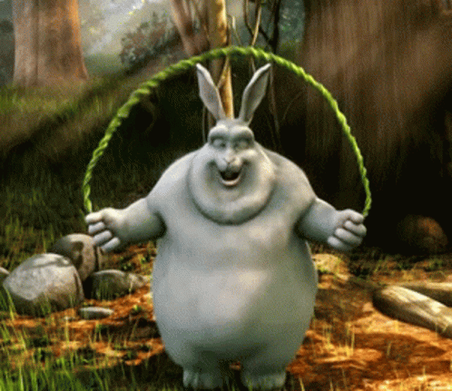 A Cartoon Bunny Is Jumping A Jump Rope GIF