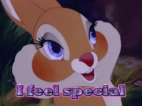 A Cartoon Bunny Says I Feel Special GIF