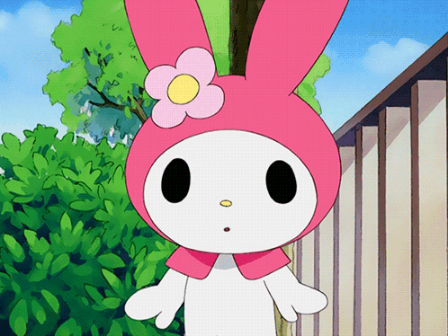 A Cartoon Bunny With A Flower On Its Head GIF