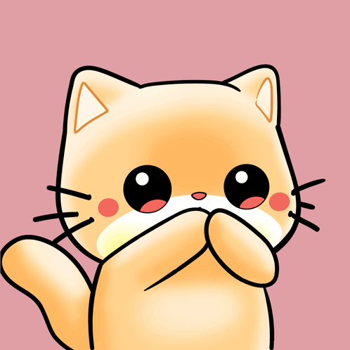 A Cartoon Cat Holding A Heart In Its Mouth GIF