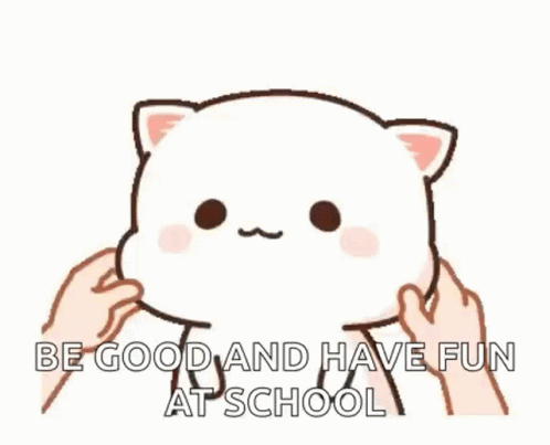 A Cartoon Cat Is Being Petted By A Person . GIF