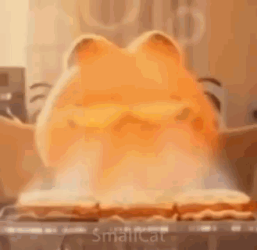 A Cartoon Cat Is Cooking A Pie On A Stove Top Oven . GIF