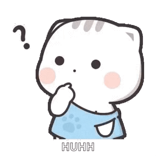 A Cartoon Cat Is Covering Its Mouth With Its Hand And Has A Question Mark Above Its Head . GIF