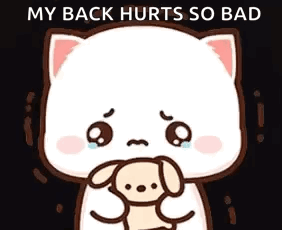 A Cartoon Cat Is Crying While Holding A Teddy Bear . GIF