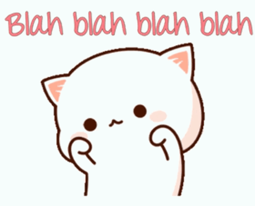 A Cartoon Cat Is Crying With The Words Blah Blah Blah Blah Written Above It . GIF
