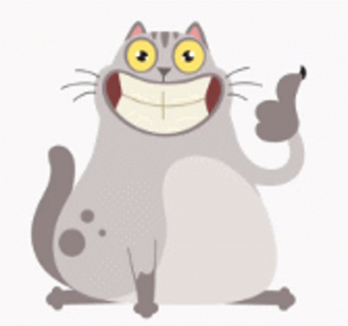 A Cartoon Cat Is Giving A Thumbs Up Sign GIF