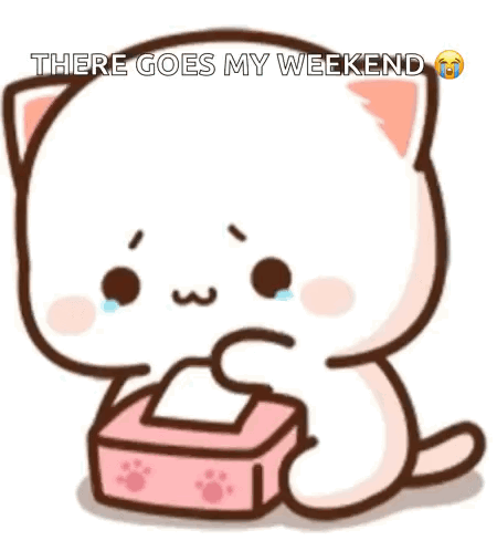 a cartoon cat is holding a box of tissues .