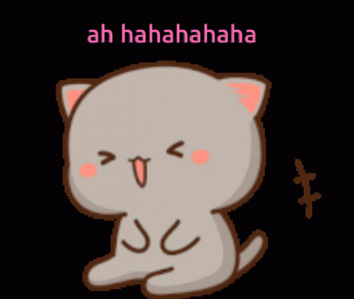 A Cartoon Cat Is Laughing With The Words Ah Hahahaha On The Bottom GIF
