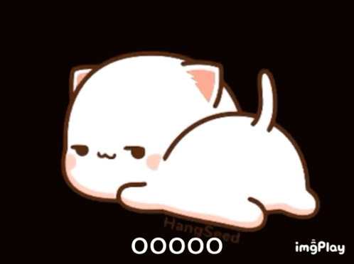A Cartoon Cat Is Laying Down With A Black Background And The Words Hangspeed 00000 On The Bottom GIF