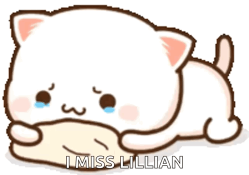 A Cartoon Cat Is Laying Down With A Hand On Its Face And Says I Miss Lillian GIF